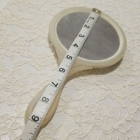 Vintage Art Nouveau hand mirror 3D with lady and flowers - Picture 10 of 12